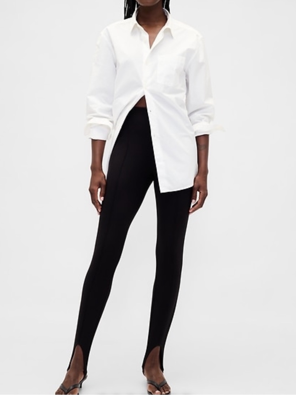 GAP Black Stirrup Split-Hem Leggings